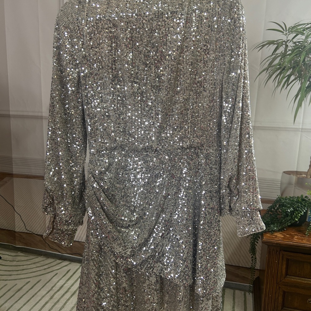 Sachin + Babi Silver Sequin Abigail Dress - Picture 3 of 6